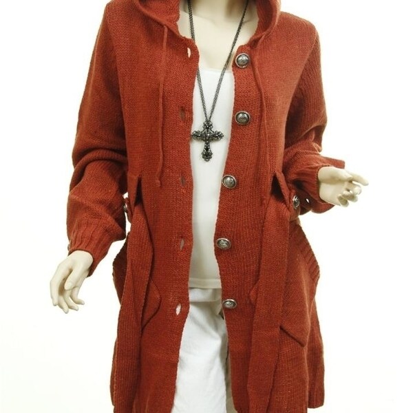 rust cardigan sweater