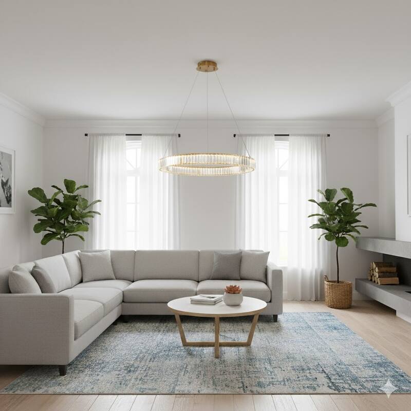 1-Light D31.5'' Clear Crystal Halo Chandelier with Gold Hardware