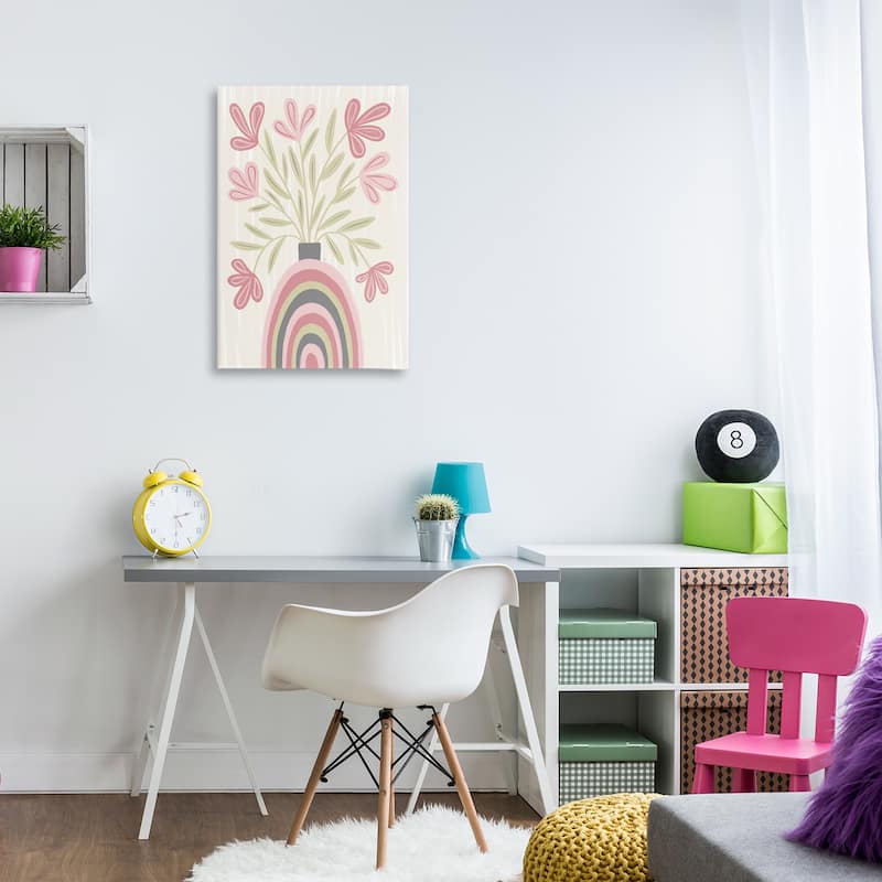Stupell Pastel Arched Flower Vase Canvas Wall Art Design By Martina Pavlova