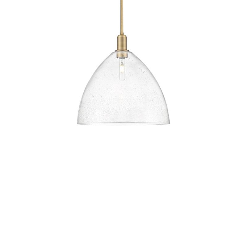 Innovations Lighting 716-1S-18-16 Bristol Pendant Bristol 16" Wide - Brushed Brass / Seedy