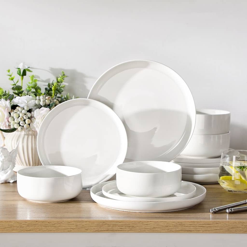 MALACASA LUNA 12-piece Porcelain Dinnerware Set (Service for 4 ...