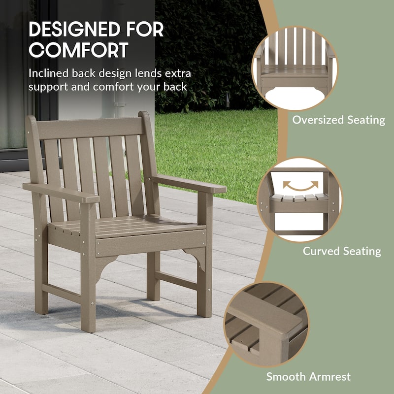 Polytrends Laguna Outdoor Dining Poly Garden Arm Chair (Set of 4)