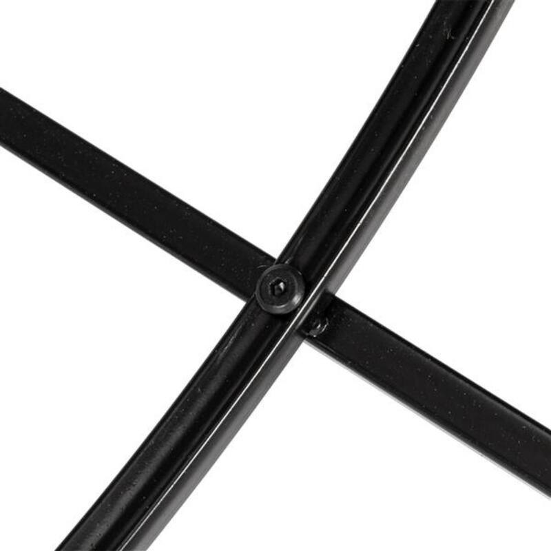 2 Layers 5mm Thick Tempered Glass Countertops Round Wrought Iron Coffee Table - Black - 25.98"L x 25.98"W x 16.53"H