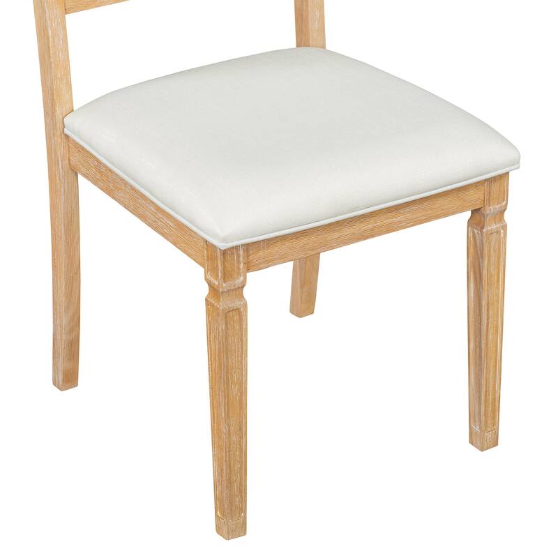 Roomfitters Extendable Rectangular Dining Table, 4 Upholstered Seats, Long Bench, 6-Piece Farmhouse Set