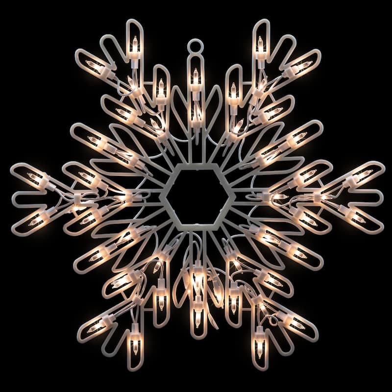 Lighted Snowflake Christmas Window Silhouette Decoration - 15.25"