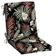preview thumbnail 30 of 38, Arden Selections Outdoor Dining Chair Cushion 44 in L x 20 in W x 3.5 in H - Black Simone Tropical