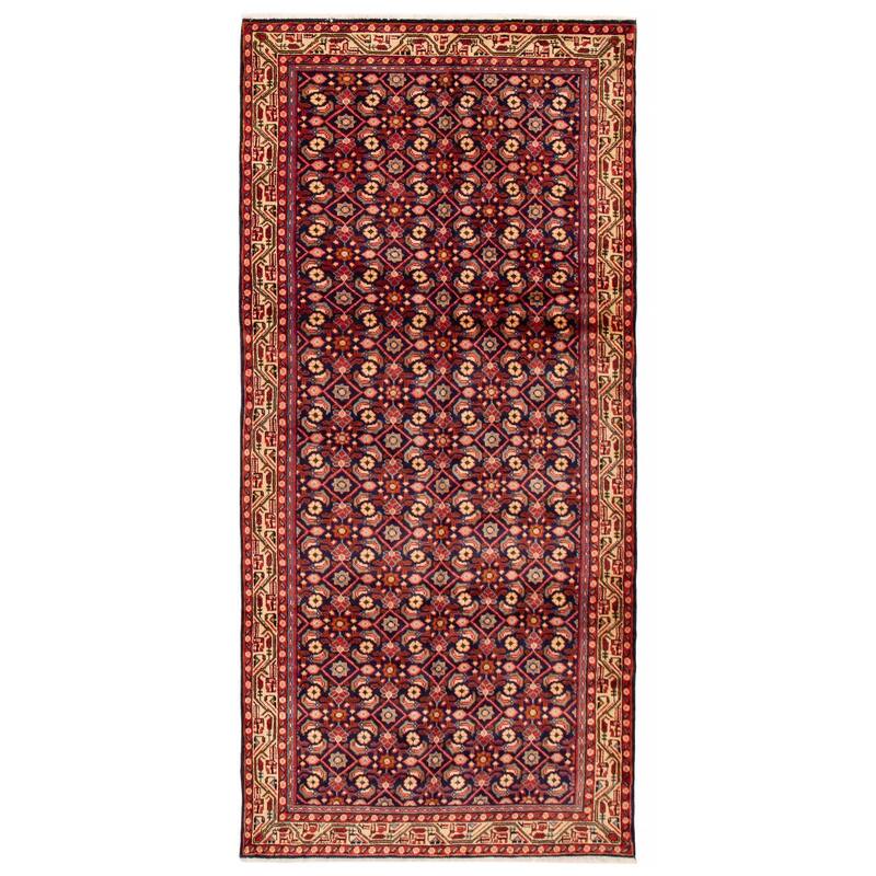 ECARPETGALLERY Hand-knotted Andelz Navy Wool Rug - 4'11 x 10'5 - Dark Navy - 4'11 x 10'5