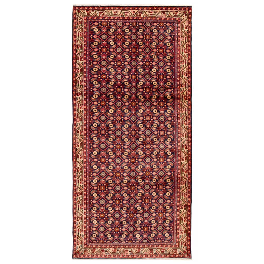 ECARPETGALLERY Hand-knotted Andelz Navy Wool Rug - 4'11 x 10'5