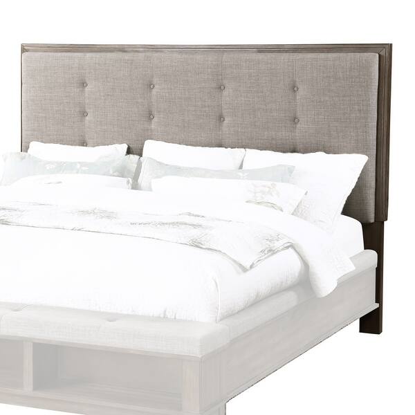 Wooden Headboard with Button Tufting and Padding, Gray and Brown Bed Bath & Beyond 31575582