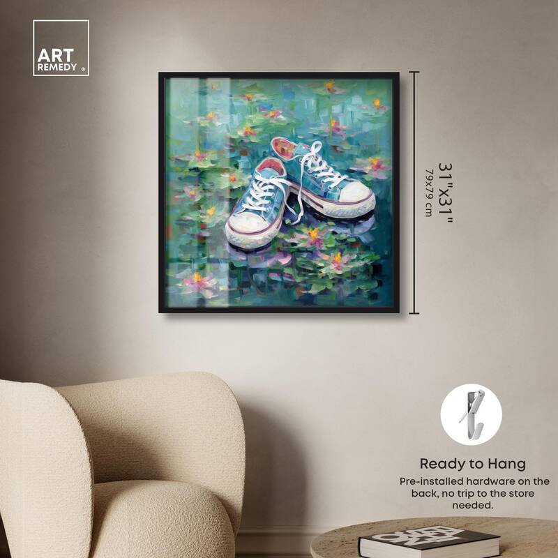 Lily Pad Sneakers II Shadowbox by Art Remedy