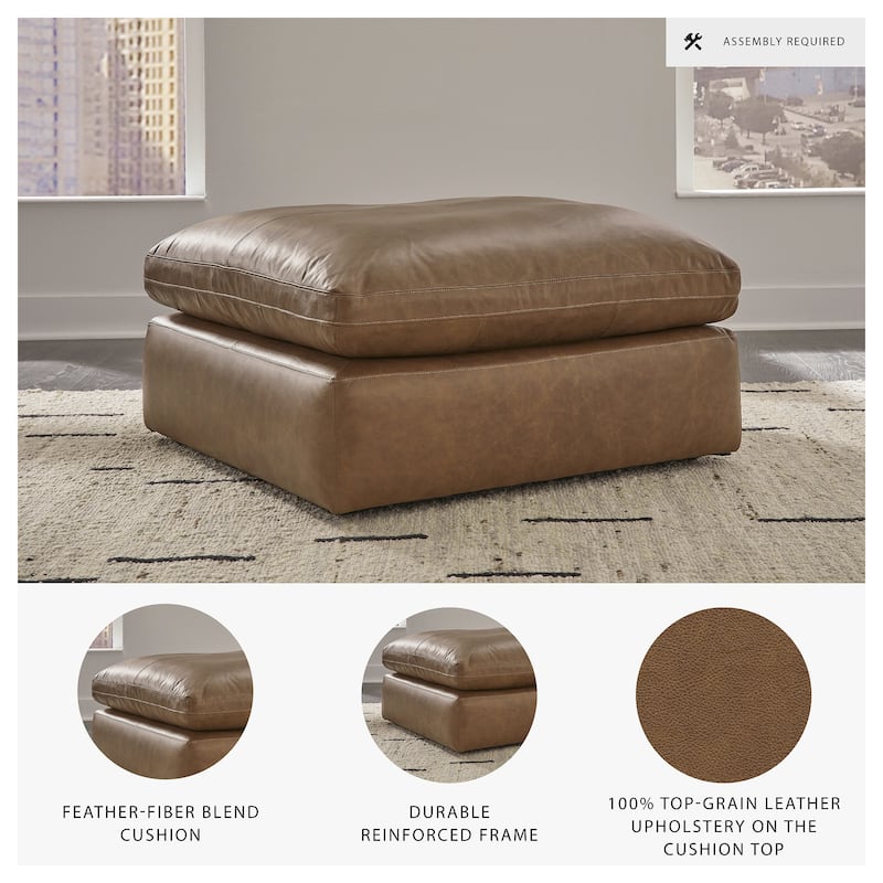 Signature Design by Ashley Emilia Brown Oversized Accent Ottoman