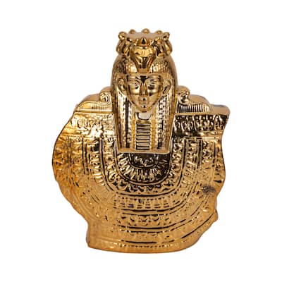 Ceramic 14" Table Top Sculpture, Gold - 11.25" x 6" x 14"