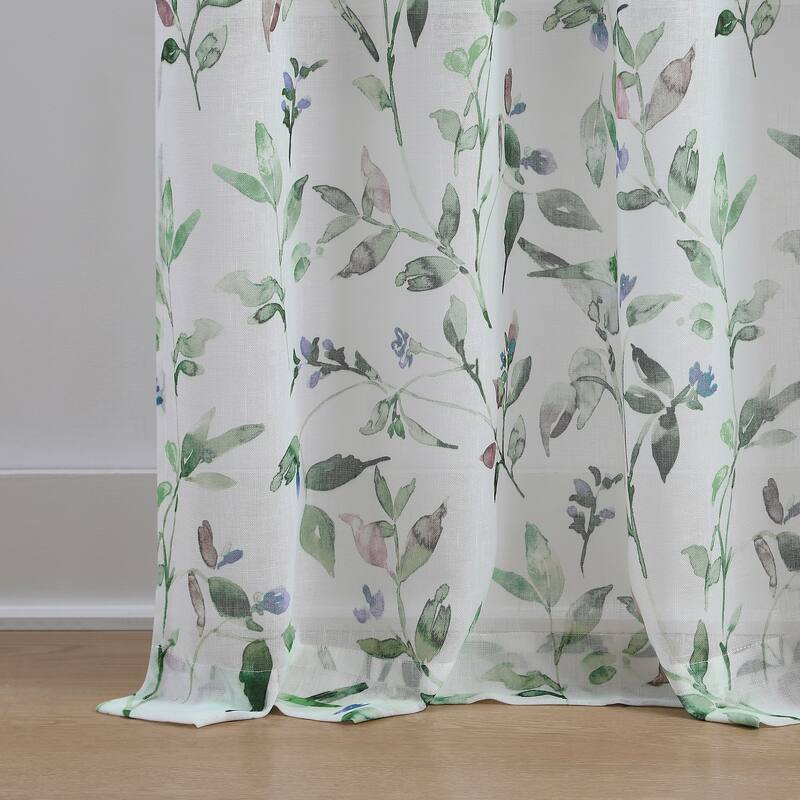 Martha Stewart Kensington Garden Print Poletop Curtain Panel Pair