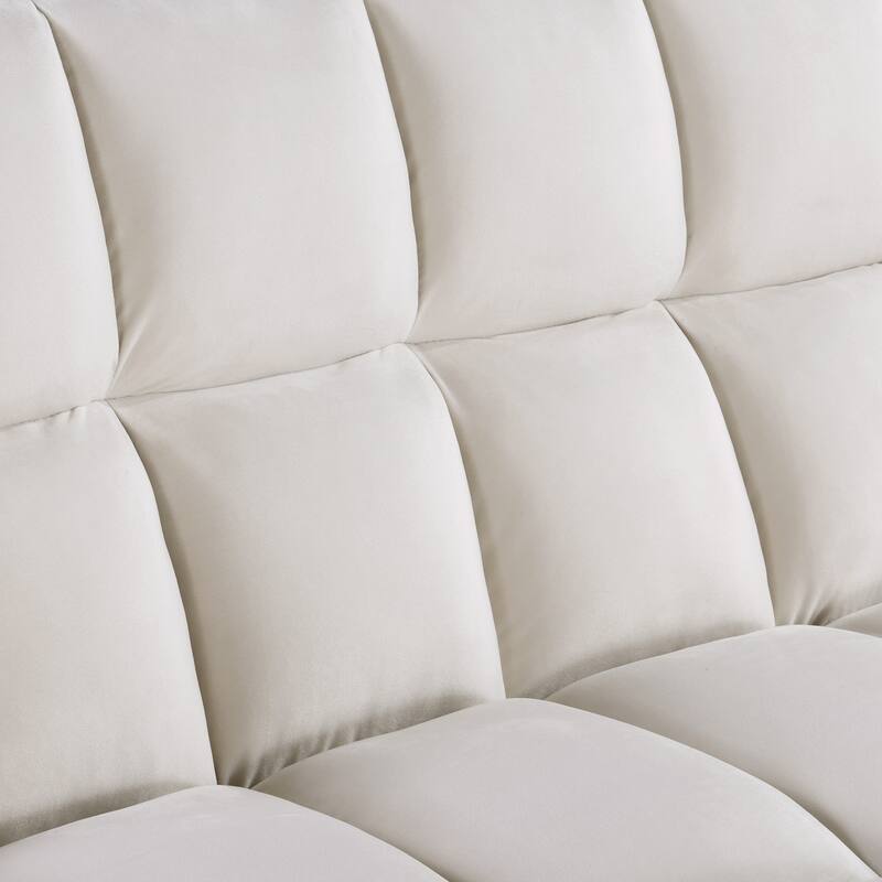 Modern 68" Length Tufted Convertible Loveseat Sleeper Sofa Bed - 68"L x 55"W x 20"H