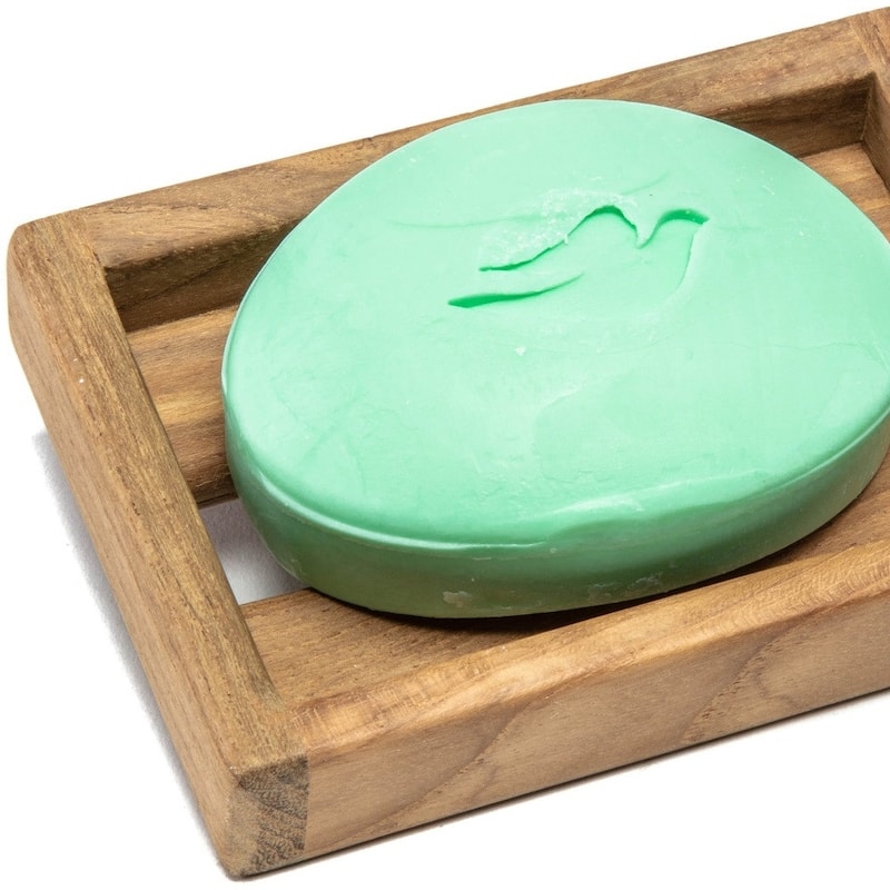 Traditional Solid Teak Vanity Soap Dish - 1.56" 4.75" X 3.25"