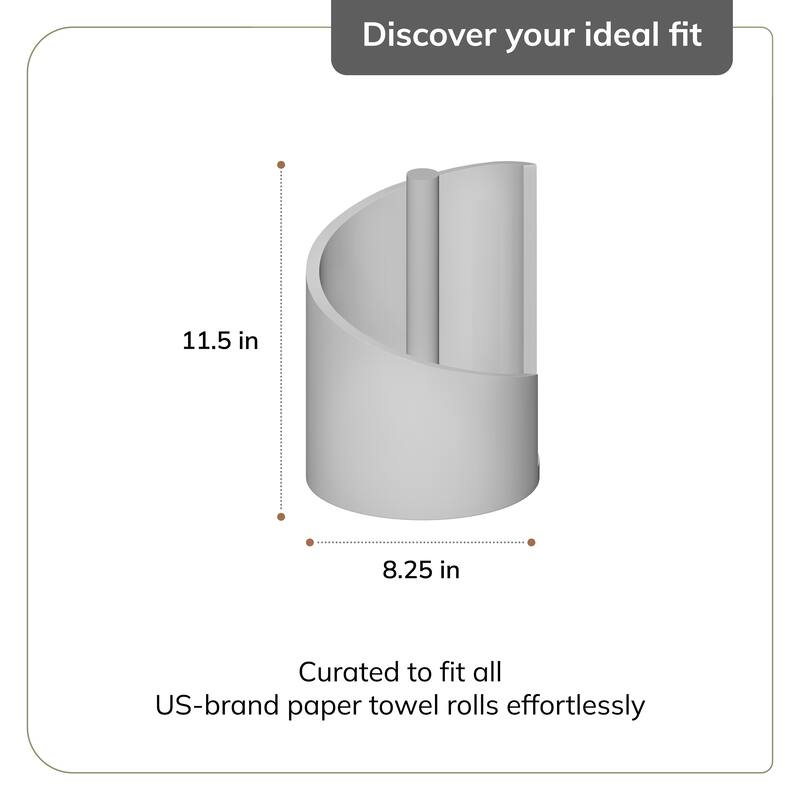 Jani Paper Towel Holder Countertop with Mango Wood Round Base and Iron Holder