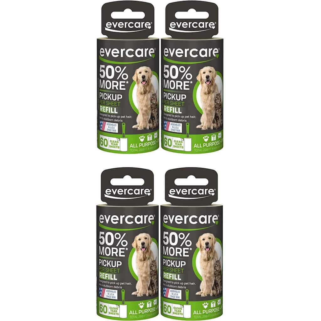 Evercare All Purpose Pet Hair Lint Roller Refills 60 Sheets