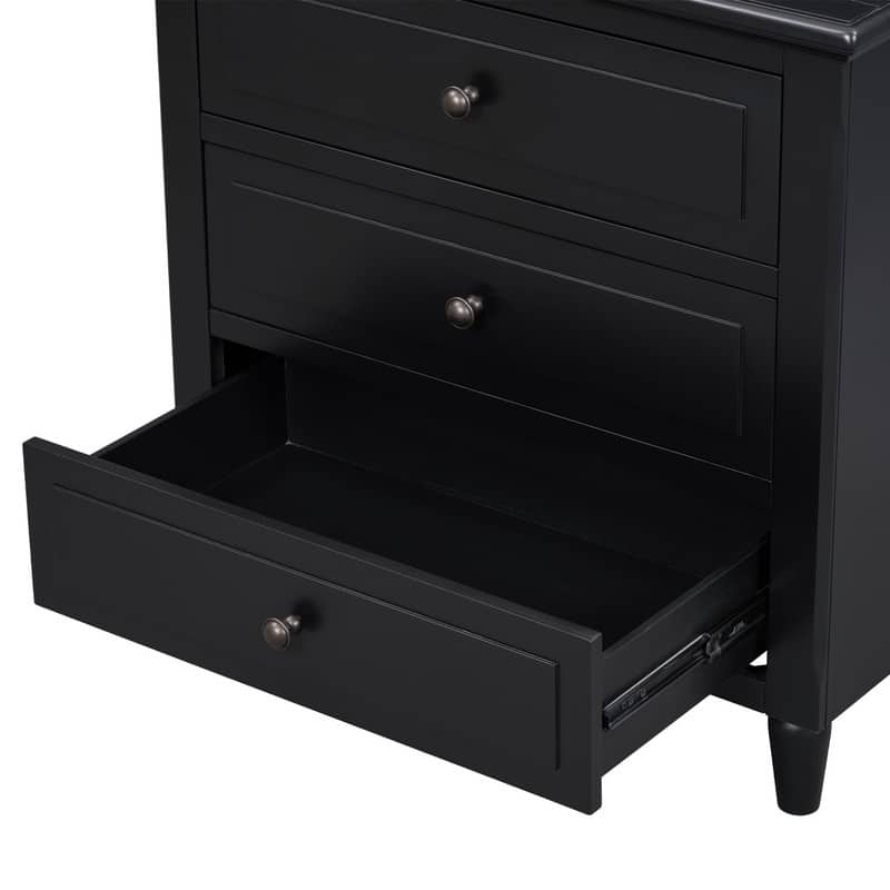 Elegant 3-Drawer Nightstand (Set of 2) Storage Cabinet Crafted from Solid Wood for Bedroom Organization