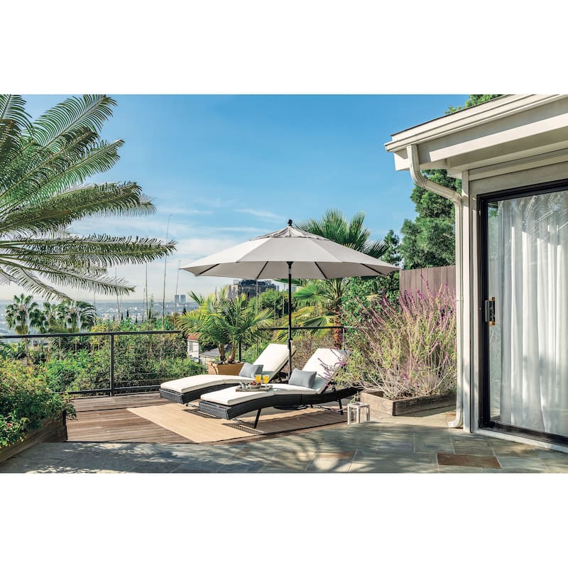 SimplyShade Catalina 11' Octagon Push Button Tilt Umbrella, Black Frame Finish