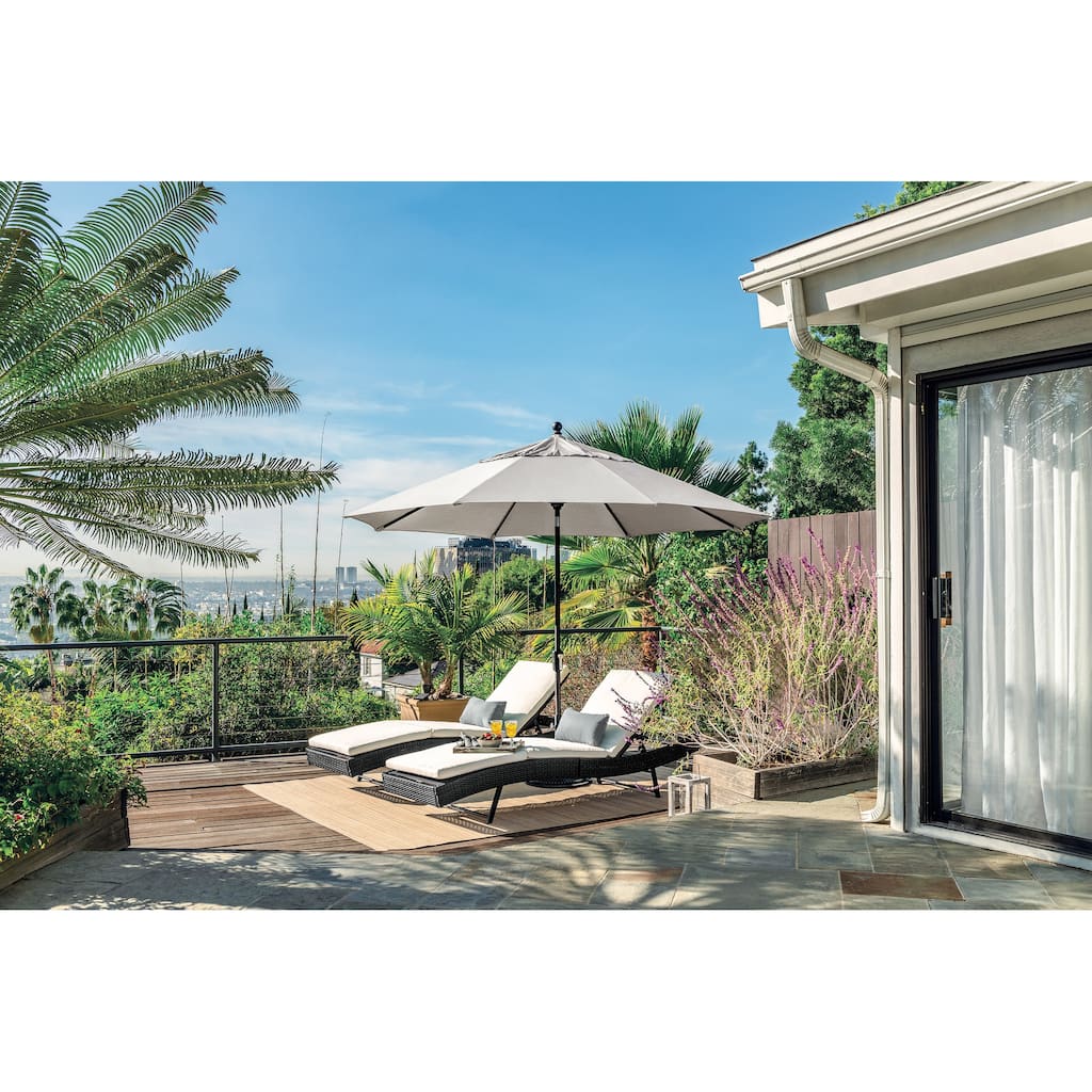 SimplyShade Catalina 11' Octagon Push Button Tilt Umbrella, Black Frame Finish