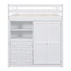 preview thumbnail 7 of 16, Wood Full Size Loft Bed with Built-in Wardrobe, Desk, Storage Shelves and Drawers, White