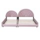 preview thumbnail 7 of 9, Separable Twin and Full Velvet Bed Set with Semicircular Headboard, Pink