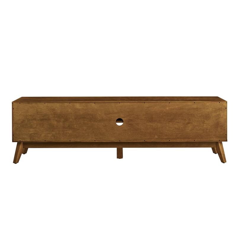 Rattan Entertainment Cabinet Media Console TV Stand for 65/75 Inch TV