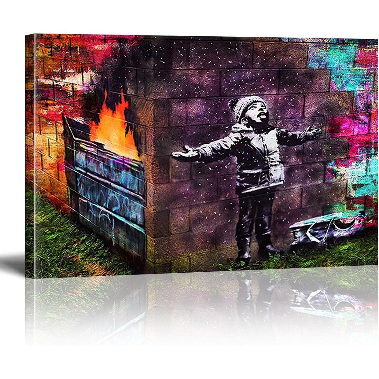 Seasons Greetings Graffiti Street Canvas Wall Art