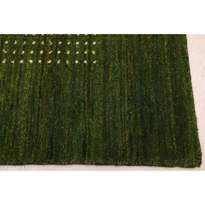 ECARPETGALLERY Hand Loomed Kashkuli Gabbeh Green Wool Rug - 5'0 x 7'11