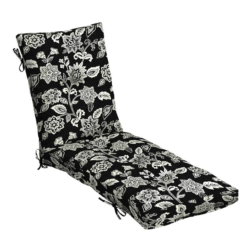ARDEN Outdoor Plush Modern Tufted Chaise Cushion, 76 x 22 - Ashland Black Jacobean
