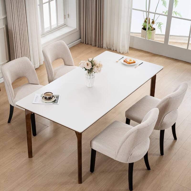 Set of 2/4/6 Modern Fabric Upholstered Dining Room Chair Kitchen Chairs with Wood legs