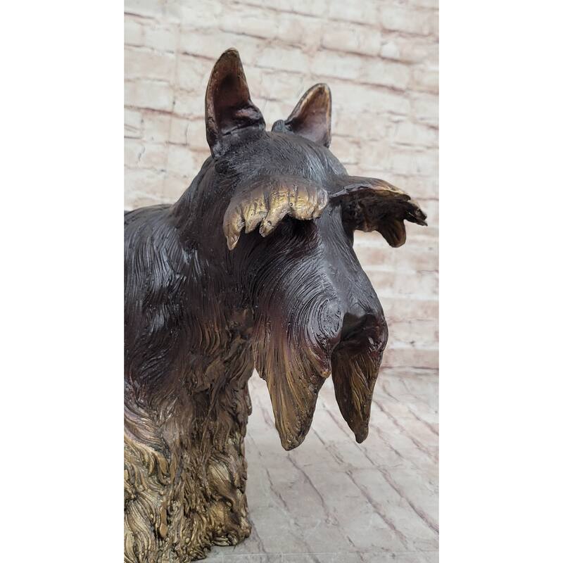 Scottish Terrier Imitative Dog Bronze Metal Sculpture Statue Figure Figurine Handmade Art 16 Inches X 20 Inches