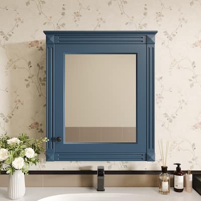 24 in. W x 27 in. H Rectangular Wood Medicine Cabinet with Mirror and Adjustable Shelves