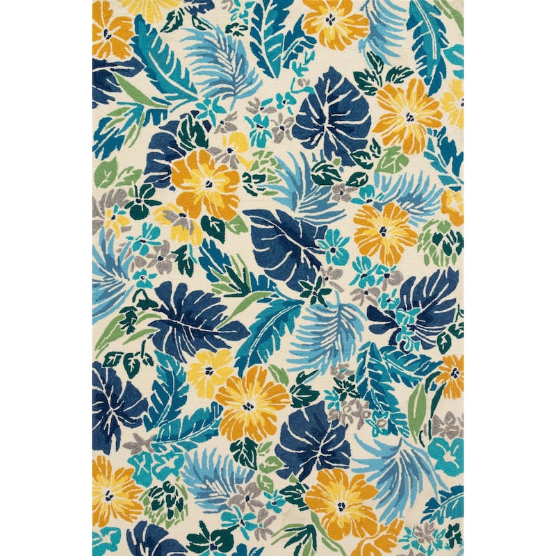 Alexander Home Sylvia Indoor/Outdoor Hibiscus Hand-Hooked Rug