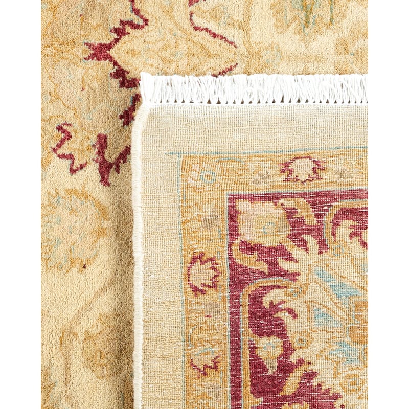Overton Handknotted Wool Traditional Oriental Ivory Area Rug - 6' x 9'