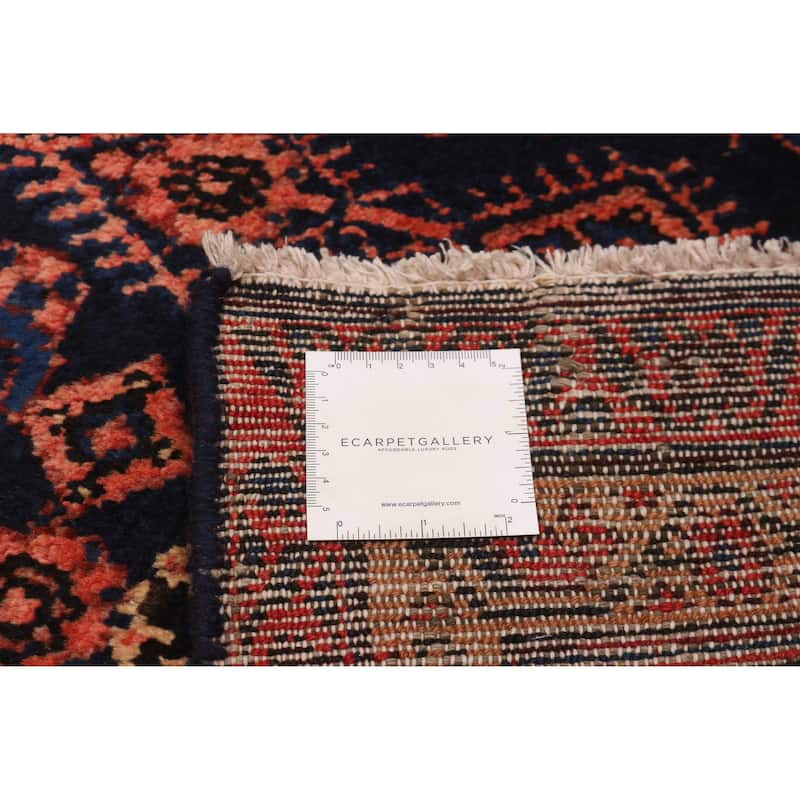 Andelz Navy, Red Rug 3'7" x 12'6" - 3'7 x 12'6