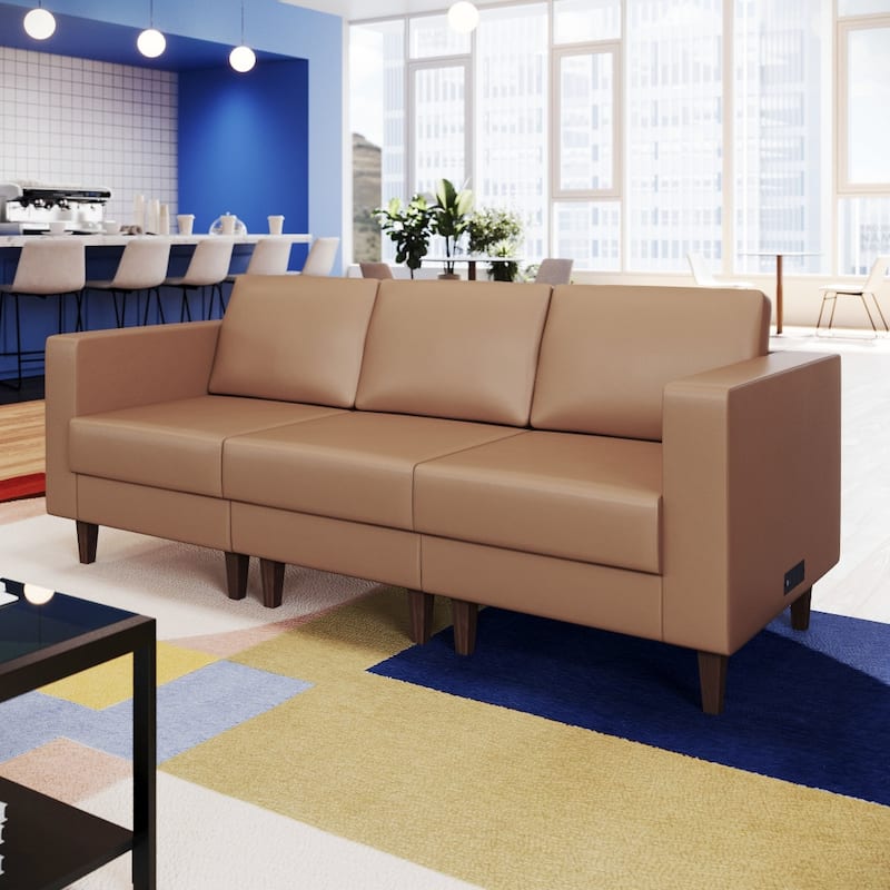 Commercial Modular Right Arm Chair with AC/USB/USB-C Chargers - 28.25"W x 31.5"D x 31.75"H
