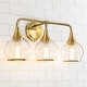 preview thumbnail 2 of 151, Modern Vanity Lights Dimmable Bathroom Light Fixtures with Glass Shade 3-Light - Gold