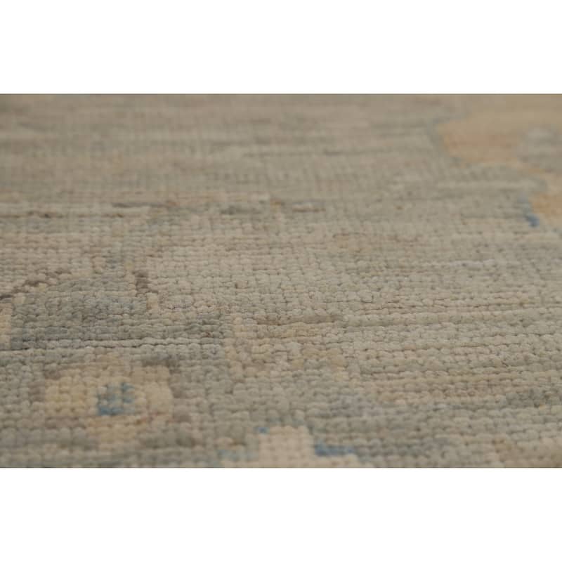 Hand Knotted Oriental 100% Wool Carpet Transitional All-Over Greys & Charcoal Oushak Area Rug - 11' 7'' X 8' 11''