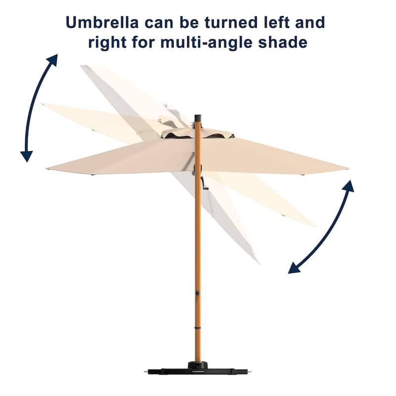 11 Feet Patio Outdoor Round Double Top Cantilever
