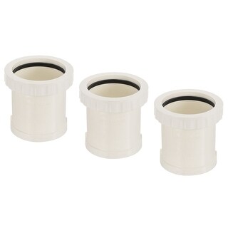 Ext Adapter Plastic 3Pcs 75mm Pipe Fitting Coupling Adapter PVC Straight Extension Union ...