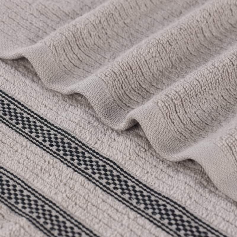Superior Brea Zero Twist Cotton Ribbed Modern 8 Piece Bathroom Towel Set
