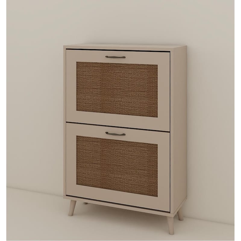 Multi-Tier Shoe Storage Cabinet, Entryway Shoe Organizer Rack with Open Design, Accent Cabinet for Closet