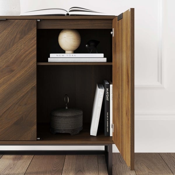 Nathan James Enloe Rustic Doors Metal Base Free Standing Modern