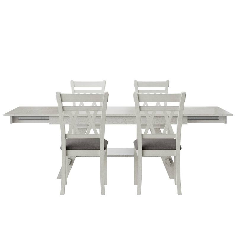 Javlergo Dining Table and Chairs Set for 4-6 Persons Extendable Kitchen Dining Room Table Set