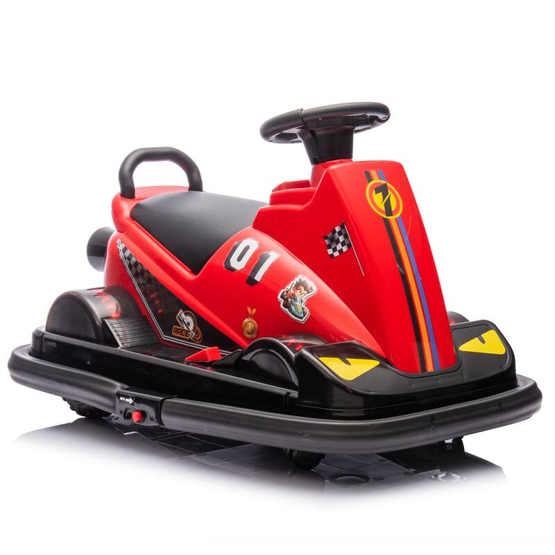 12V Kids Ride-On Motor Bumper Car with 360掳 Rotation, LED Lights, Horn, and Sound Effects 鈥?For Ages 3-5