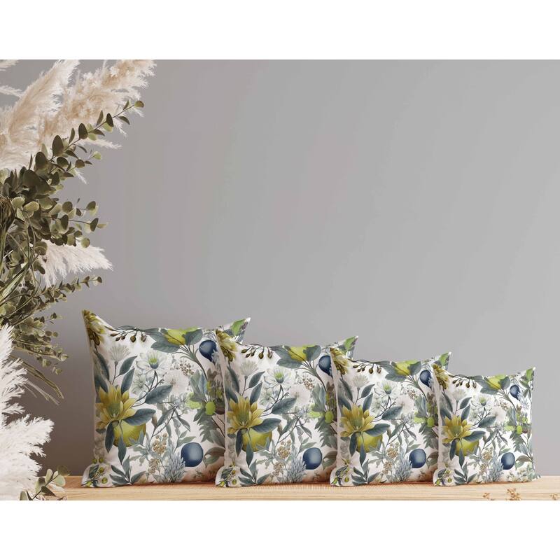 Orchid Whisper Faux Suede Reversible Throw Pillow White and Blue