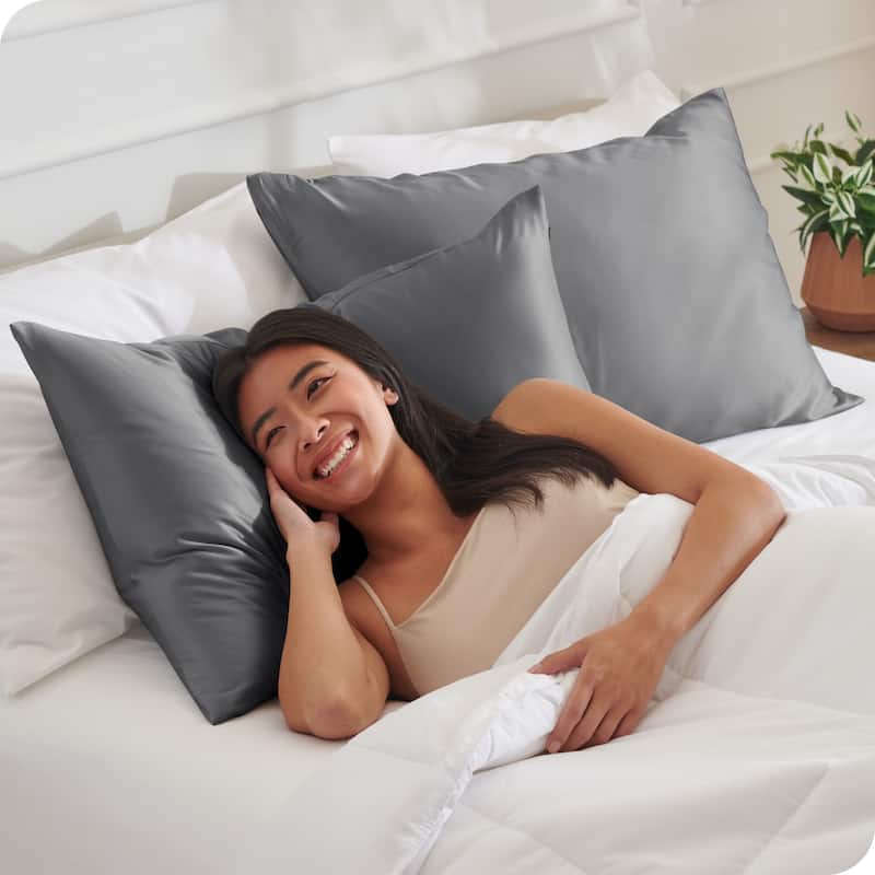 Bare Home Poly Satin Pillowcase Set for Hair and Skin (Set of 2)