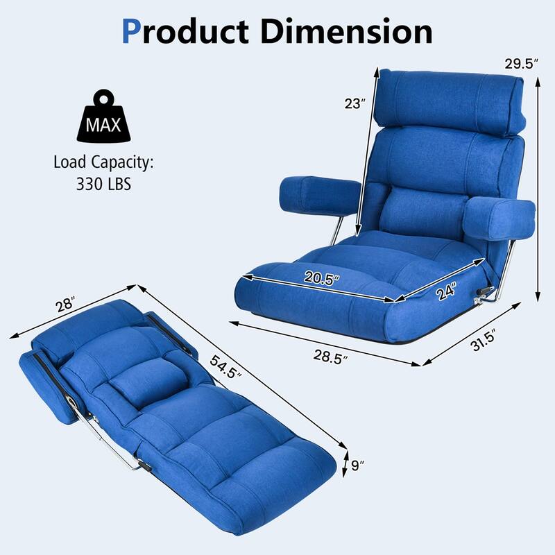 Costway Adjustable Lazy Sofa with Stepless Adjustable Back & - See Details
