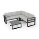 preview thumbnail 2 of 8, 1Left Arm Sofa Seat,1Right Arm Sofa Seat,1 Corner Chair,and 1 Coffee Table,Outdoor Aluminum V Shape Sofa Sectional